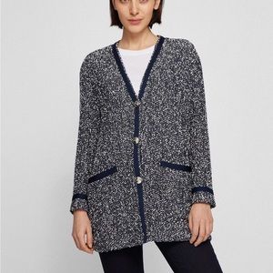 RELAXED-FIT CARDIGAN-STYLE JACKET IN MELANGE TWEED